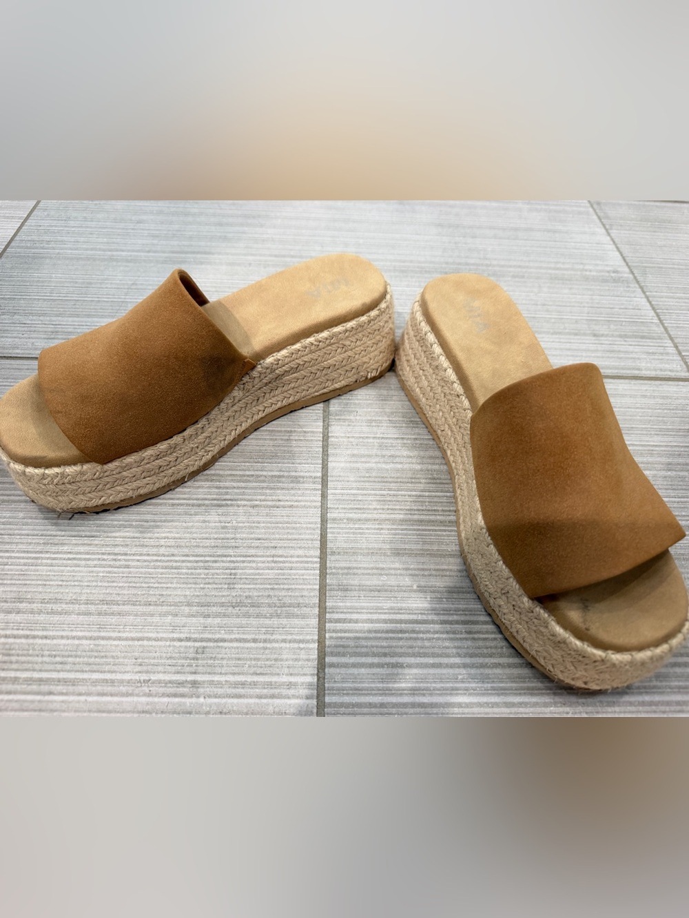 Women’s MIA Tan Platform Espadrille Slide Sandals